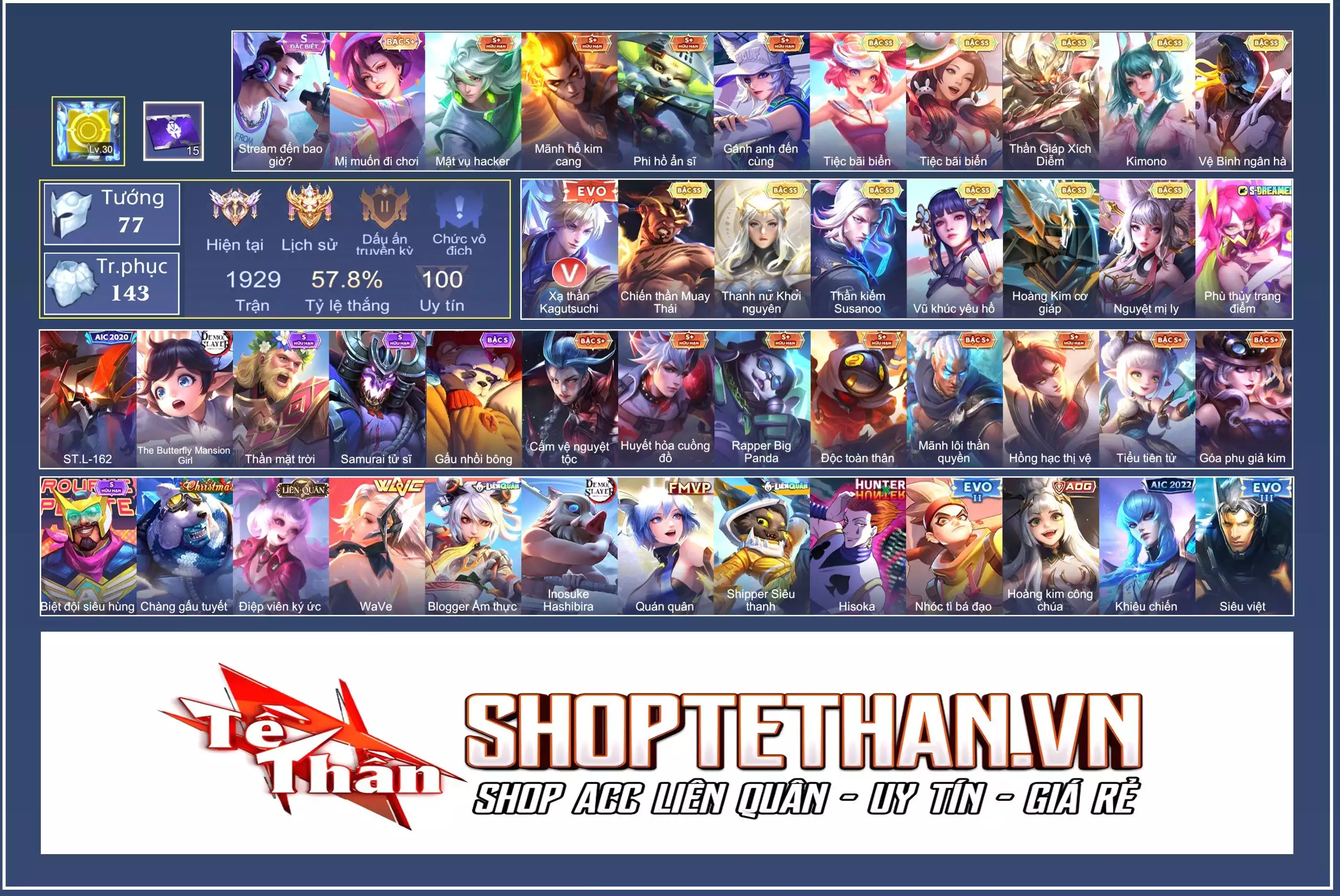 Vanhel EVO 5, Raz thái, But khởi nguyên, Rich susano, Bijan hoàng kim...