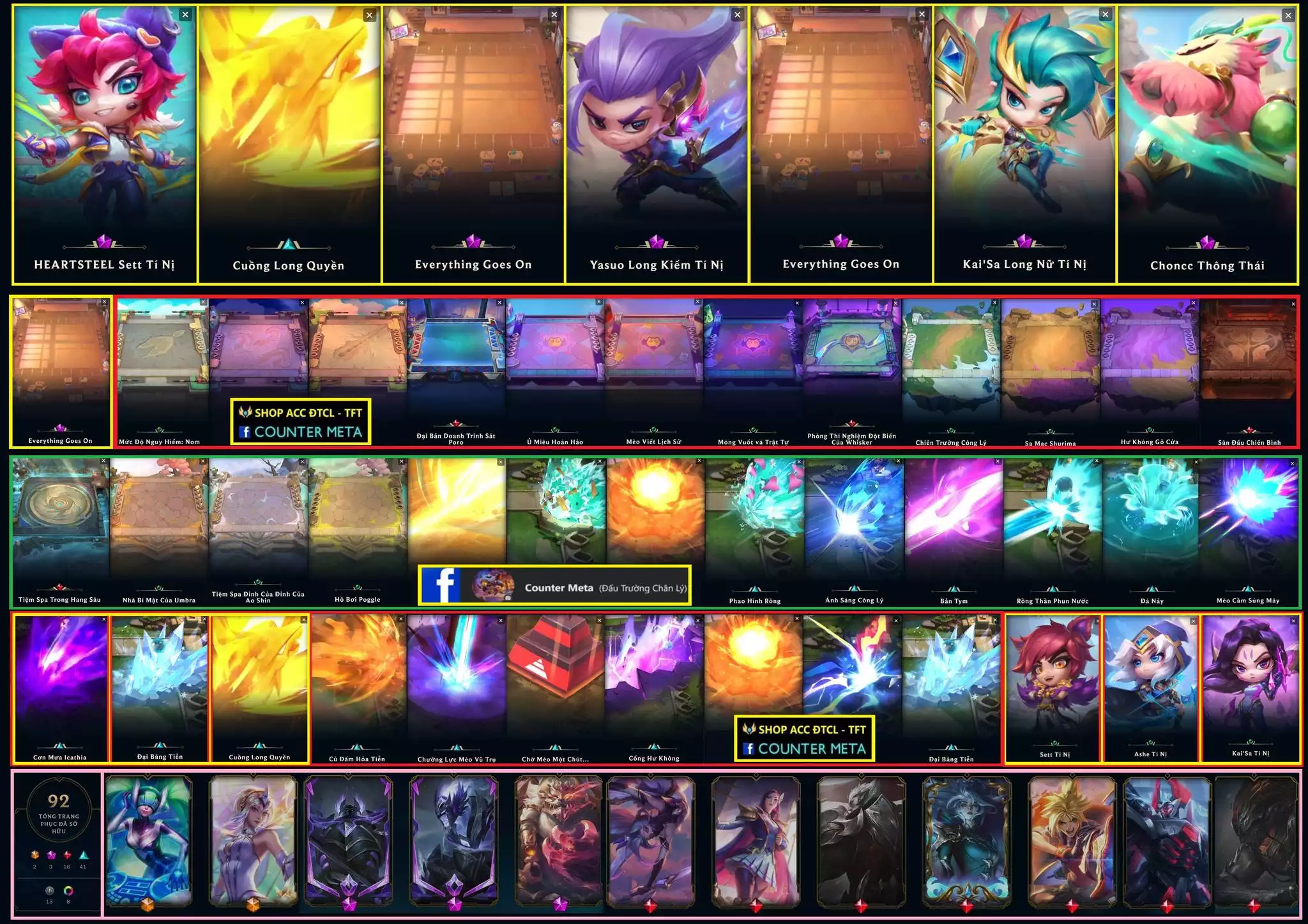 🔰 4 PET TÍM ▶ 1 SÀN TÍM ▶ 3 TÍ NỊ ▶ KAISA LONG NỮ TÍ NỊ ✅ SETT HEARTSTEEL TÍ NỊ ✅ YASUO LONG KIẾM TÍ NỊ ✅ CHONCC THÔNG THÁI ▶ SÀN - EVERYTHING GOSE ON ⬆️ SET TÍ NỊ ⬆️ ASHE TÍ NỊ ⬆️ KAISA TÍ NỊ