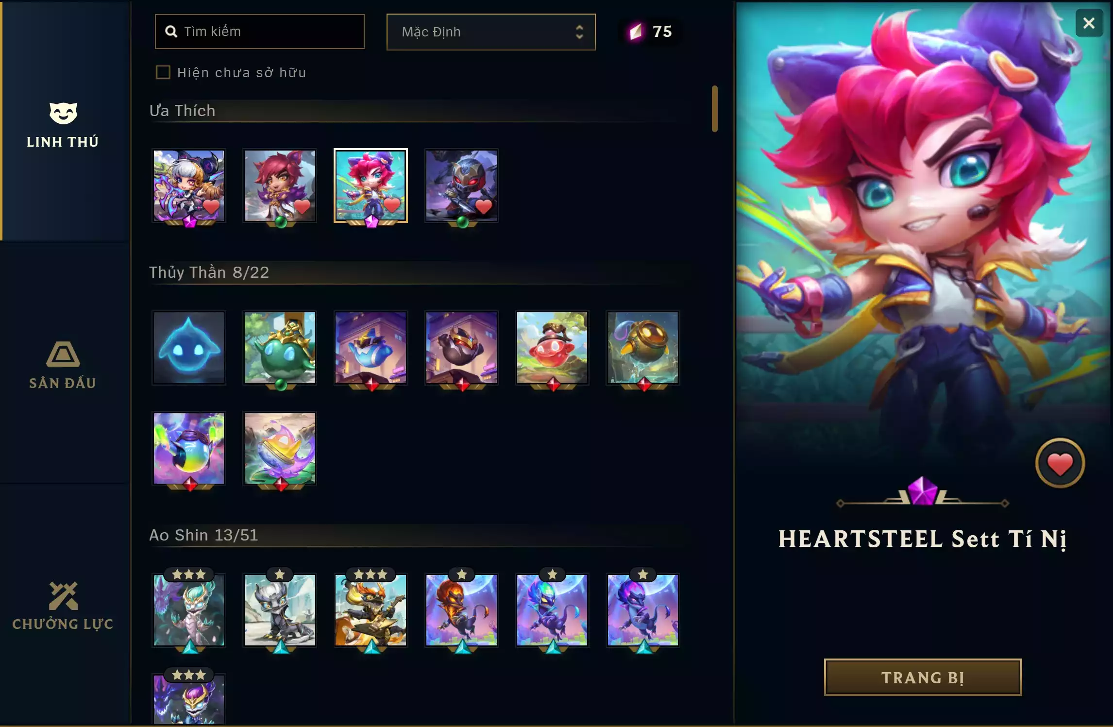 Ảnh 🔰 2 PET TÍM 🔰 2 SÀN TÍM 🔰 2 TÍ NỊ ✅ GWEN TỬ CHỈ DƯƠNG KHÍ TÍ NỊ ✅ SET HEARTSTEAL TÍ NỊ ✅ SET TÍ NỊ ✅ ZED TÍ NỊ ▶ SÀN - THÁNH ĐỊA THẦN LONG ▶ SÀN - K/DA TẠI ĐỒNG QUY GIỚI