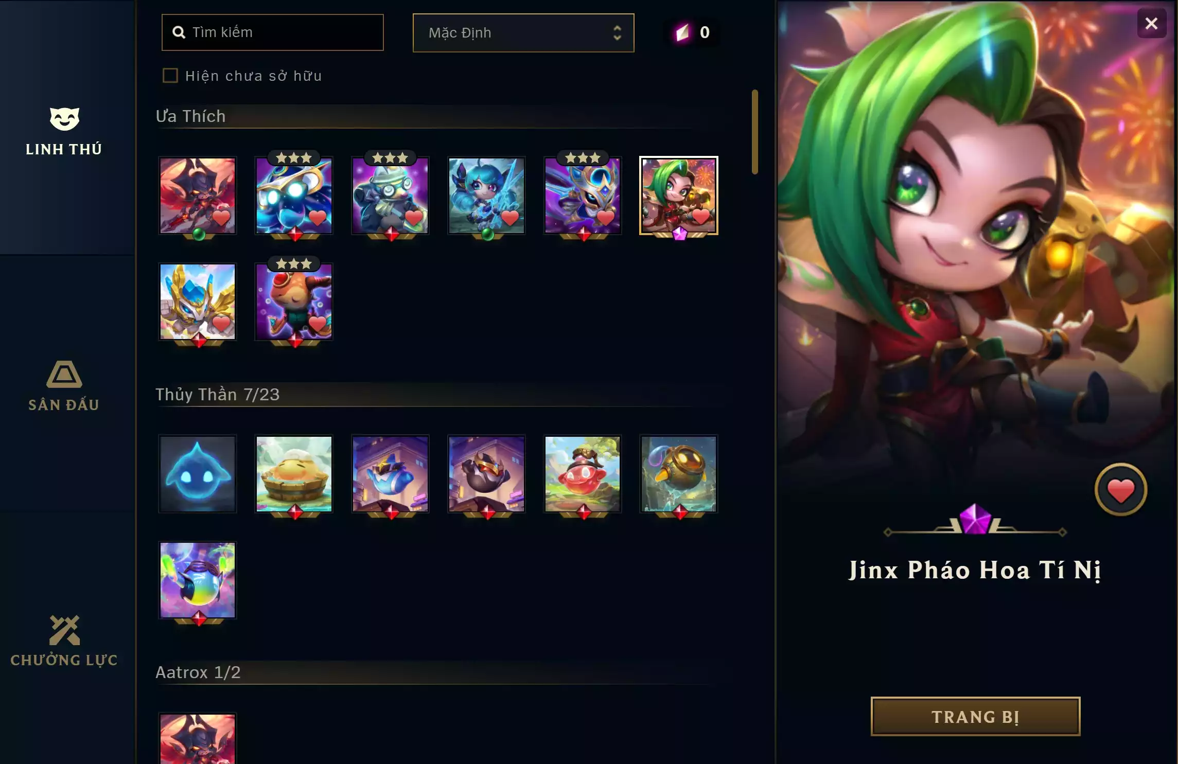 Ảnh 🔰 JINX PHÁO HOA TÍ NỊ 🔰GWEN TÍ NỊ 🔰 AATROX TÍ NỊ ⬆️ TRANG PHỤC - 145 SKIN (LOL) ✅ UNRANK - TRẮNG THÔNG TIN ⬆️ 2 HUY CHƯƠNG THẦN THOẠI