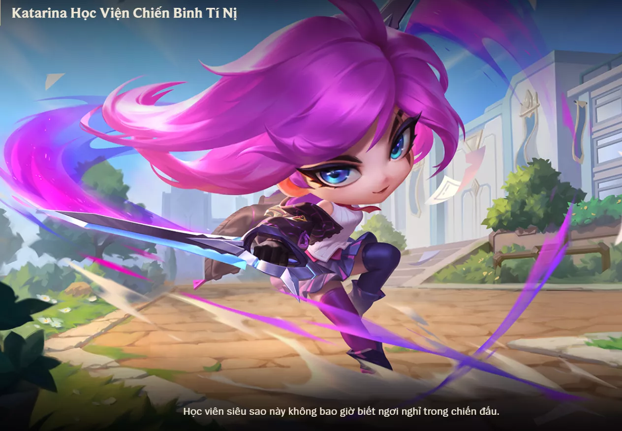 ACC TFT: Katarina học viện chiến binh Tí Nị, lv1 unrank, trắng thông tin