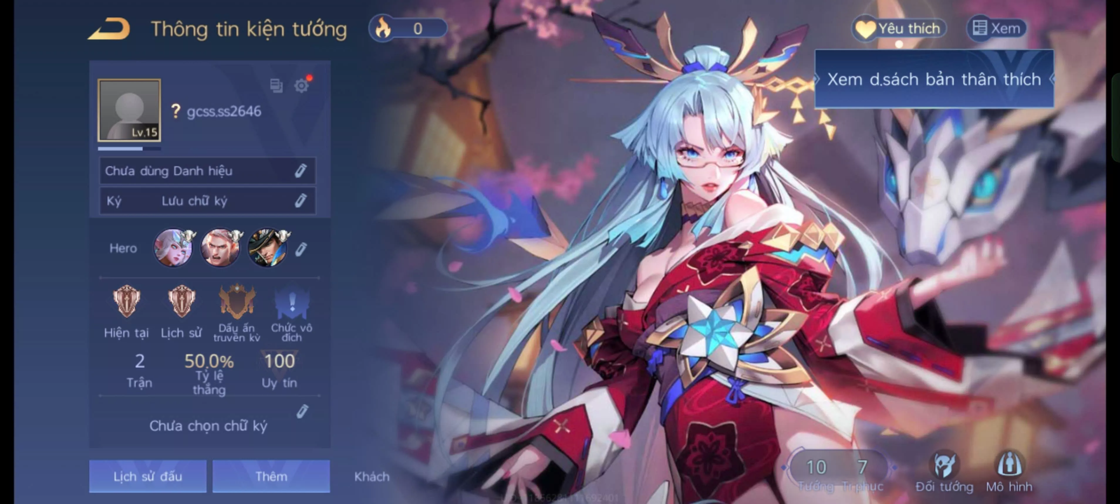 ACC REG: Veres Kimono, gãy 1 game(không còn zin), sẵn tướng, dư vàng, free đổi tên, trắng thông tin